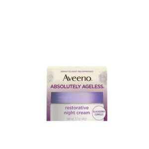 Aveeno Absolutely Ageless Restorative Night Cream Face & Neck Moisturizer with Antioxidant-Rich Blackberry Complex, Vitamin C & E, Hypoallergenic, Non-Greasy & Non-Comedogenic, 1.7 fl. oz