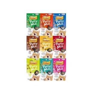 Friskies Party Mix Crunch Variety Pack (9 Flavors) – Wild West, Morning Munch, Mixed Grill, Picnic, Beachside, Cheezy Craze, Original, California Dreamin’, and Meow Luau